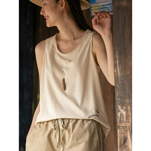 牧衣游原创 手绣棉质马夹百搭休闲背心 花开了【不支持会员折】 商品图1