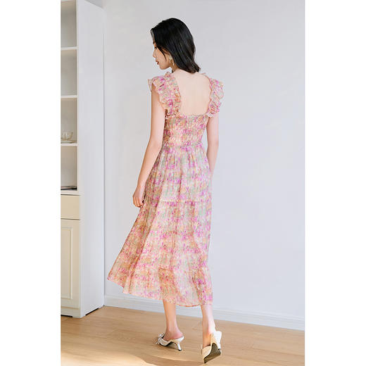 NEELLY纳俪商场同款夏新款法式碎花吊带连衣裙女收腰甜美减龄长裙N25054Y04610 商品图3