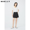 NEELLY纳俪商场同款夏新款黑色高腰不规则A字裙裤女简约百搭短裤N25054H04623 商品缩略图0