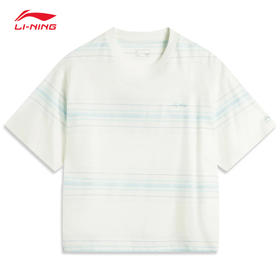 李宁运动潮流系列女子宽松短袖文化衫AHSV650