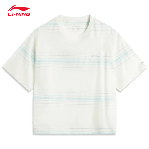 李宁运动潮流系列女子宽松短袖文化衫AHSV650 商品图0