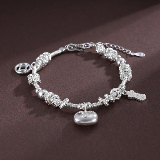 子佩集S925银【福灵妙韵】手链【SL00996】纯银钱串腰缠万贯盘缠盘缠2504 商品图7