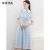 未风蓝色衬衫领连衣裙女夏2025夏季新款气质假两件泡泡袖收腰裙子 商品缩略图2