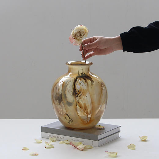 法式创意金星花瓶云雾纹理星球系列水墨玻璃花瓶家居轻奢中国风创 商品图2