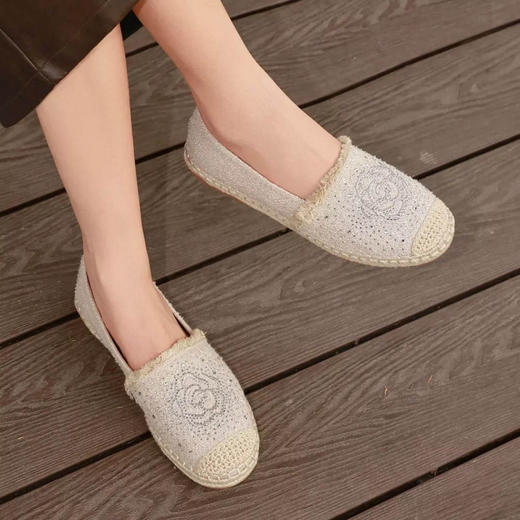 洛诗琳13643高级感通勤百搭小香风烫钻渔夫鞋124 商品图1