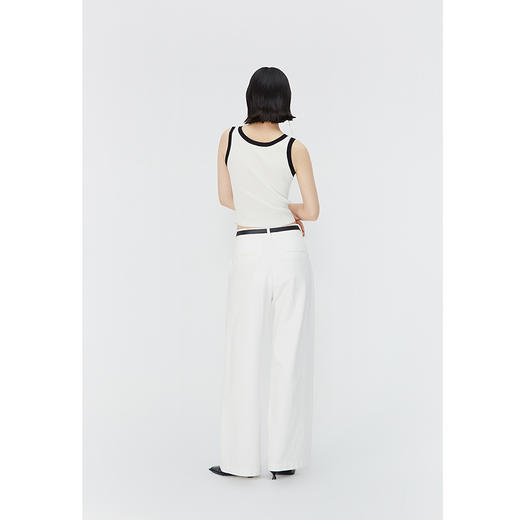 NEELLY纳俪商场同款夏季新款时尚撞色无袖背心女修身显瘦套头上衣N25054A04662 商品图3