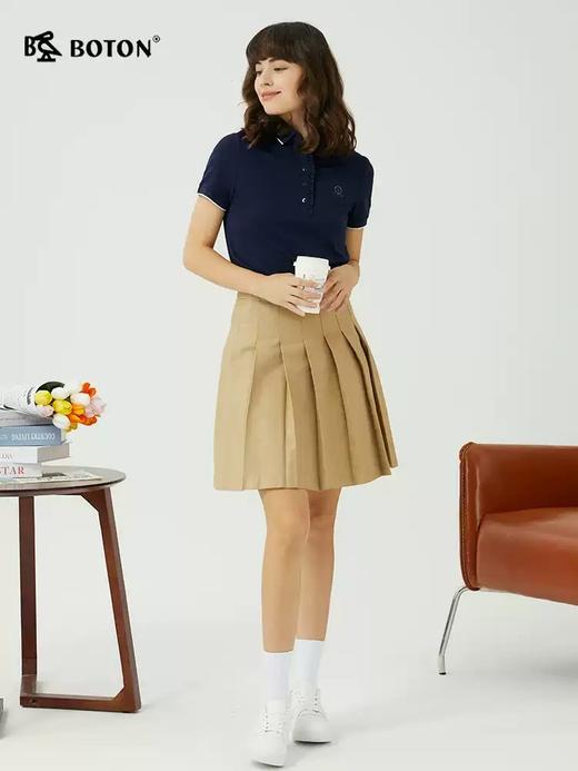 波顿女士夏季纯色短袖POLO设计感小众保罗衫LT291223 商品图3