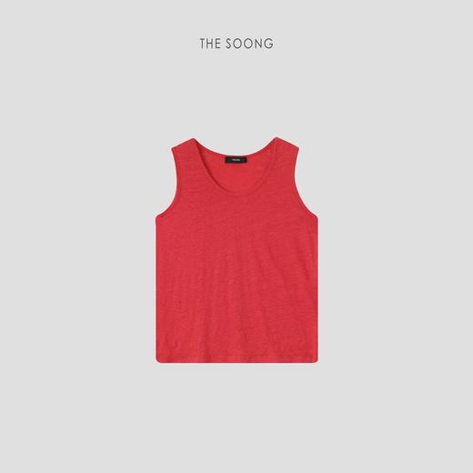 THESOONG"雾感轻纱"纯亚麻轻薄呼吸肌理U领背心上衣HBBX6826 商品图5
