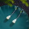 子佩集S925银【葫芦翠影】耳环【ES00614】纯银和田玉珐琅彩2504 商品缩略图1