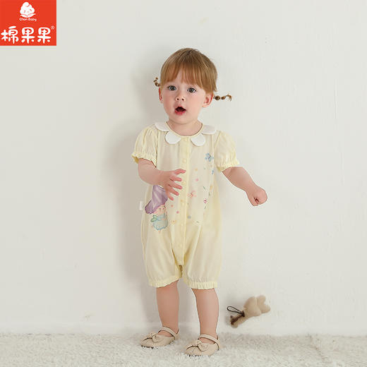 棉果果夏季商场专柜同款女童哈衣爬服对开短袖连体衣M222722225306 商品图0