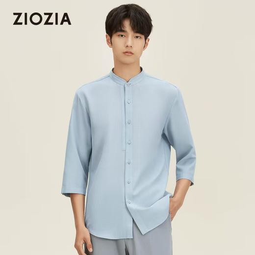 4F【ZIOZIA】小立领透气七分袖休闲衬衫 商品图0