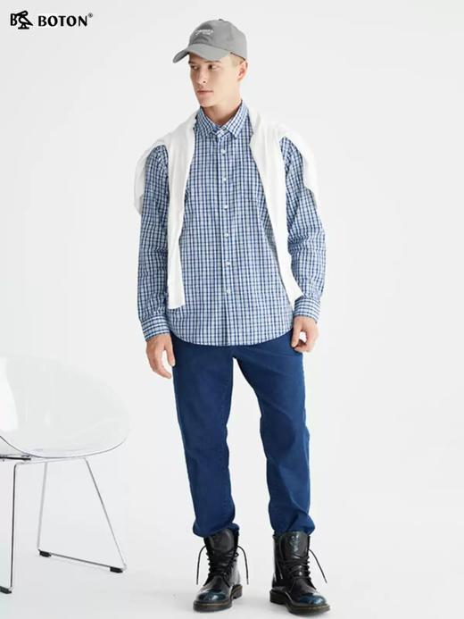 【冬暖夏凉弹力】波顿男士春夏季合身直筒透气百搭 牛仔长裤ME802322 商品图3