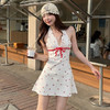 西遇碎花挂脖连衣裙女夏季新款旅游法式a字收腰吊带裙子SS050646 商品缩略图2