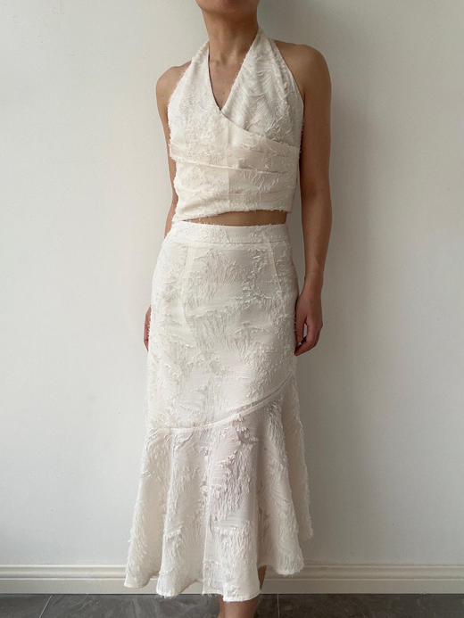 SIJIA｜蕾丝流苏挂脖上衣 [ 白SS2551 ] 商品图3