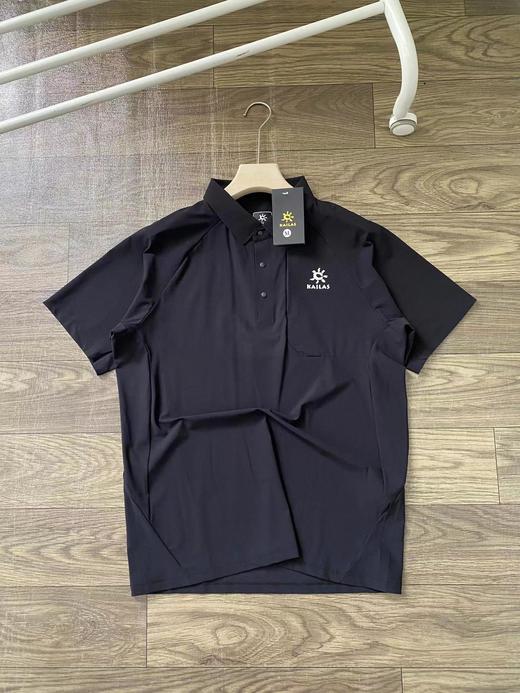 D042403夏季冰丝弹力格凉感立体剪裁polo短袖 商品图4