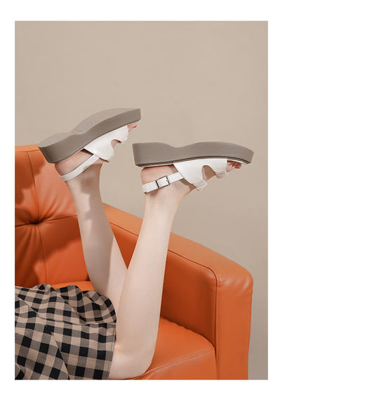 【🔥爆款团购】5cm厚底显腿长！度假风罗马凉鞋✨法式仙女必备，松糕设计超显高💃夏日出游搭配神器，轻松穿出大长腿❤️ 商品图6