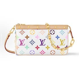 顶级免税版 VIP专柜体验 收到即官网同样 LV村上隆联名 白三彩麻将包 这个新款气质真的无敌好 多加了一条链条更时髦了 巨好看 巨出片!