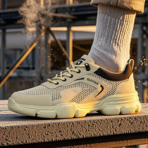 新品夏季透气防砸防刺轻便劳保鞋大网眼透气安全鞋防护鞋钢包头EVA 商品图10