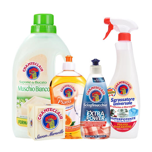 大公鸡五件套（大公鸡管家液态洗衣皂1.5L+大公鸡管家洗衣皂300g+大公鸡管家污渍克星375ml+大公鸡管家浓缩洗洁精500ml+大公鸡管家多能油污净600ml） 商品图6