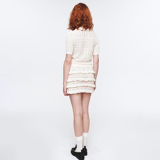 Herlian2025年春夏新品木耳边设计针织半袖 商品图2