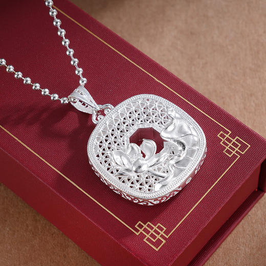 子佩集S990莲开福瑞吊坠【YXYLDZ052】纯银荷花莲花(不含链)2504 商品图3