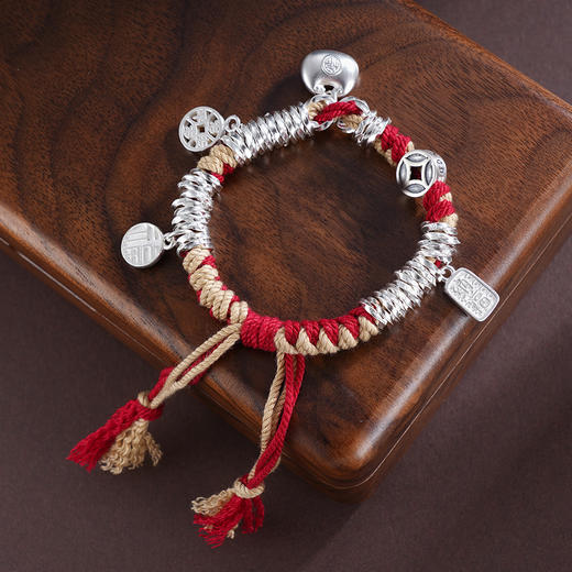 子佩集S925银【喜事连连】手链【SL00745】纯银钱串腰缠万贯招财纳福盘缠盘缠2504 商品图6