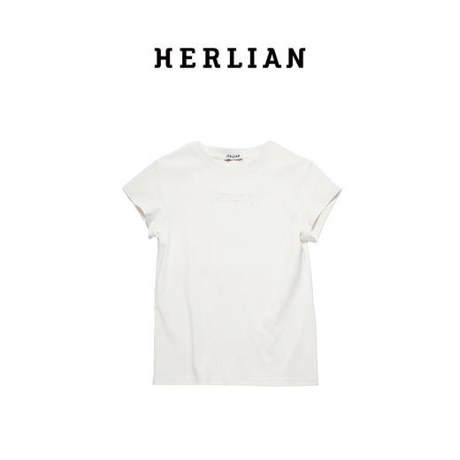 Herlian2025年夏季新品女士领口拼色字母LOGO TEE 商品图4