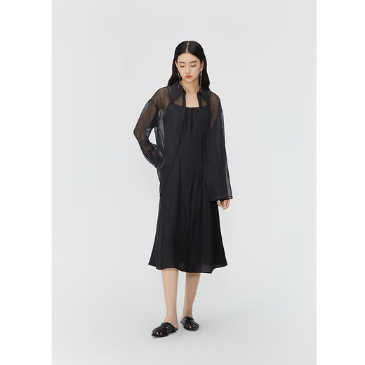 NEELLY纳俪商场同款夏新款中长款可调节吊带连衣裙女休闲舒适长裙N25054Y04601 商品图1