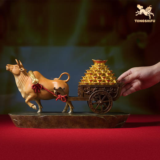 铜师傅《财富牛》客厅桌面铜牛摆件 家居装饰工艺品 开业摆件 商品图4