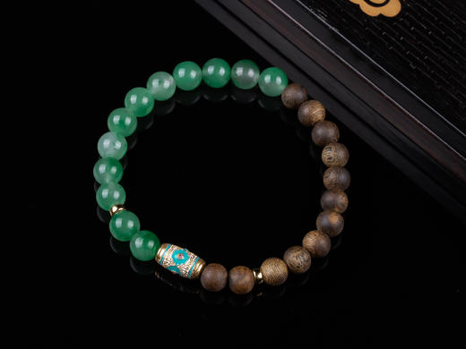 xy0269沉香+非洲翠925银手串 商品图7