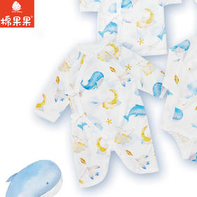 棉果果夏季男童女童舒适柔软防蚊5A抗菌莫代尔蝴蝶连体衣M201726425204