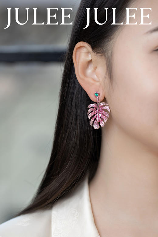 JULEE JULEE茱俪珠宝 18K白金尖晶石耳饰 商品图2