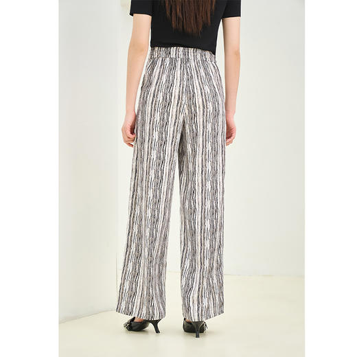 NEELLY纳俪商场同款夏季新款高腰显瘦扎染阔腿裤女垂感水墨休闲裤N25054H04638 商品图3