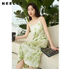 NEELLY纳俪商场同款夏季新款时尚印花吊带连衣裙女收腰显瘦A字裙N25054Y04630 商品缩略图0