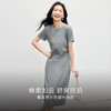 【专属特价】熙世界灰色通勤闪片圆领连衣裙女夏季新款简约休闲收腰T恤长裙子 商品缩略图1