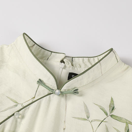 奢姿大码女装2025夏季气质立领拼接连衣裙胖妹妹改良旗袍时尚裙子9952853275 商品图2