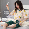 自然醒清梦家居服（带胸垫）睡衣女夏100纯棉短袖薄款七分裤可外穿家居服套装QH 商品缩略图6