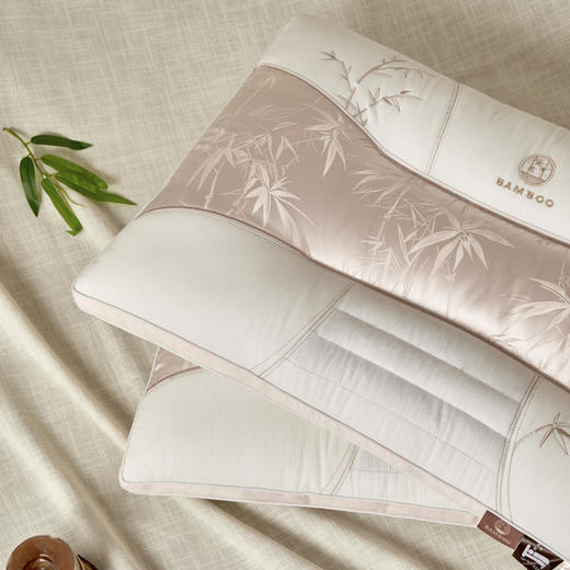 中式国风刺绣竹雅全棉棉麻决明子+羽丝绒护颈枕 商品图4