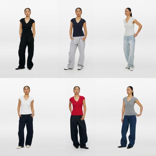 oneupV领修身短袖上衣 商品图4