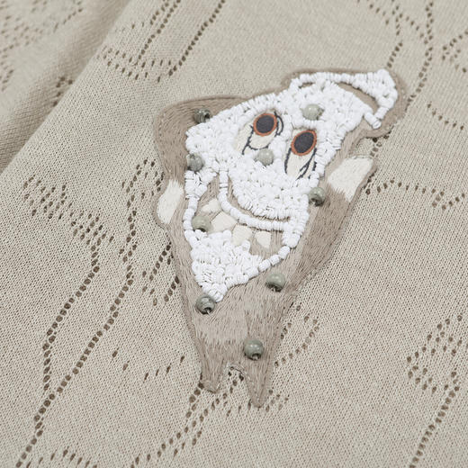 谜底针织衫短袖女2025夏季新品复古文艺宽松H型中长毛衣252MZ0893 商品图3