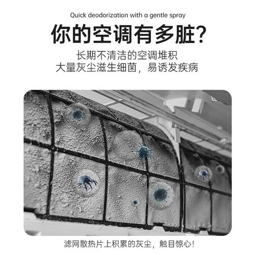 【3瓶家庭装】DDOXOO空调清洗剂 家用免拆免洗 家用挂机通用 yi菌去异味除垢泡沫空调清洗剂300ml/瓶 商品图2