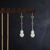 子佩集S925银【葫芦翠影】耳环【ES00614】纯银和田玉珐琅彩2504 商品缩略图3