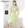未风绿色雪纺连衣裙女夏2025夏季新款女装法式泡泡袖今年流行裙子 商品缩略图2