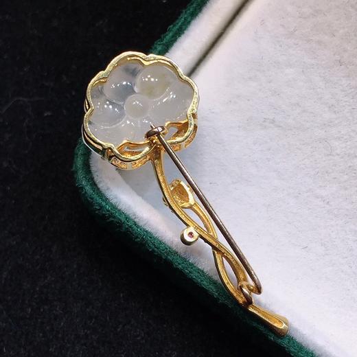 莲花翡翠胸针 商品图3
