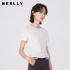 NEELLY纳俪商场同款夏季新款圆领短袖T恤上衣女纯色显瘦上衣N25054T04599 商品缩略图0