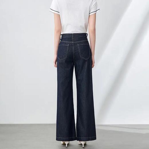 【高货wl】全新升级【铂金会员220/天猫289/差价69】(02422) 洛诗琳新款轻奢细闪天丝牛仔裤复古通勤蕾丝花边阔腿裤 商品图1