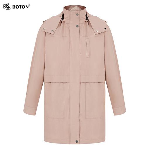 波顿女士春秋季中长款休闲英伦风粉色风衣外套LJ881122 商品图5