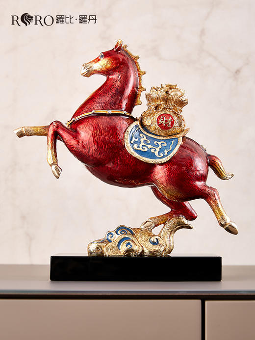 【彼达思】罗比罗丹 马上有钱 摆件珐琅彩轻奢商务送礼 商品图2