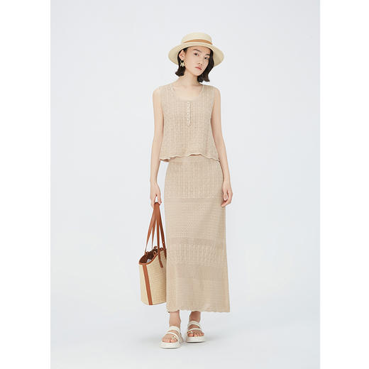 NEELLY纳俪商场同款夏季新款时尚休闲套装女简约百搭半裙两件套N25054Z04602 商品图1