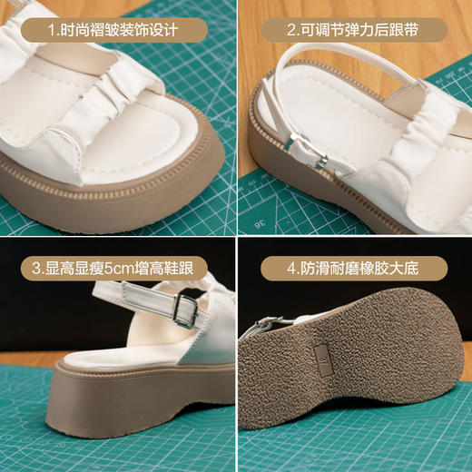 【🔥爆款团购】5cm厚底显腿长！度假风罗马凉鞋✨法式仙女必备，松糕设计超显高💃夏日出游搭配神器，轻松穿出大长腿❤️ 商品图1